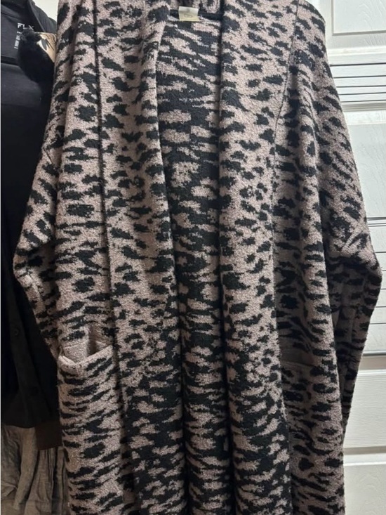 CALIA by Carrie Underwood Sweaters - Cozy Cardigan in Taupe and Black Animal Print